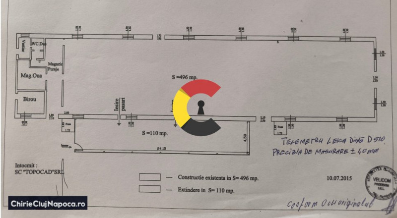 Hala mixta ideala producție/fermă + teren generos, 9 km de centru Dej